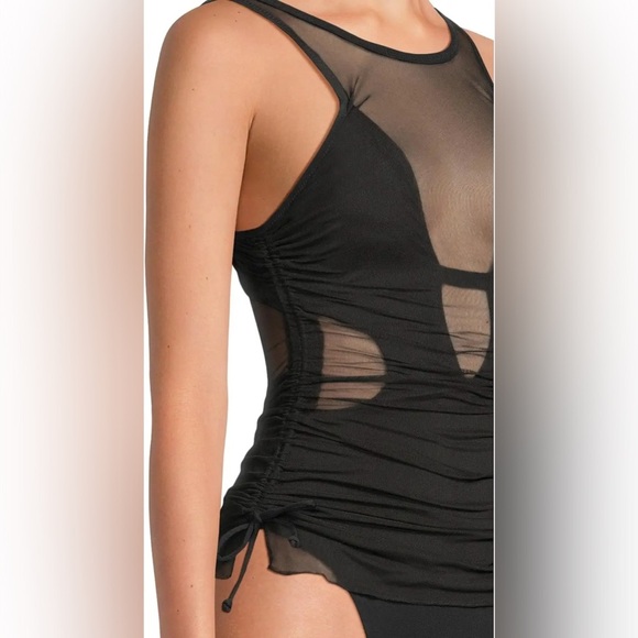 BECCA Muse Macie High Neck Mesh Overlay One Piece Size Medium - Picture 9 of 10